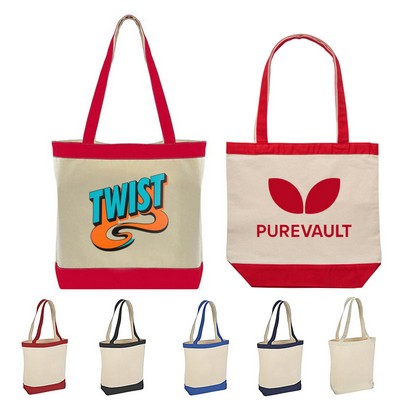 12 Oz. Cotton Canvas Two Tone Tote Bag