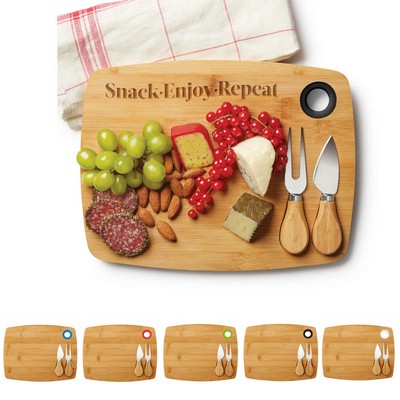 3-Piece Bamboo Cheese Set