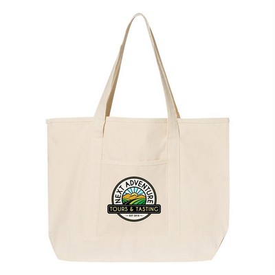 Q-Tees® 34.6L Large Canvas Deluxe Tote